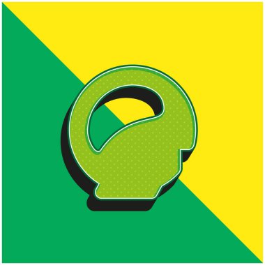 Beyin Yeşili ve Sarı Modern 3D vektör simgesi logosu