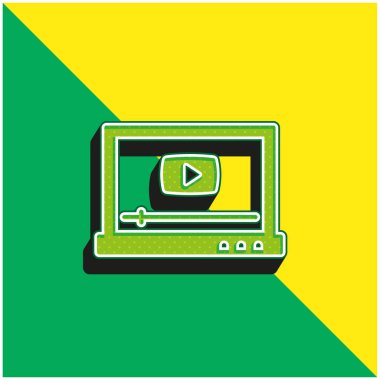 AD Video Yeşil ve Sarı 3D vektör simgesi logosu