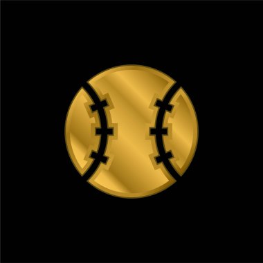 Beyzbol altın kaplama metalik simge veya logo vektörü