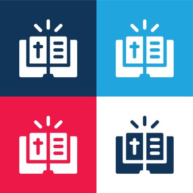 İncil mavi ve kırmızı dört renk en küçük simge kümesi