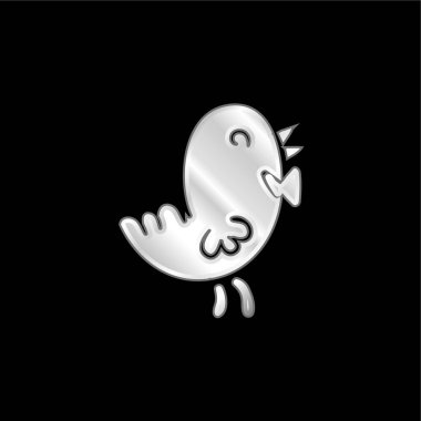 Kuş gümüşü kaplama metalik simge