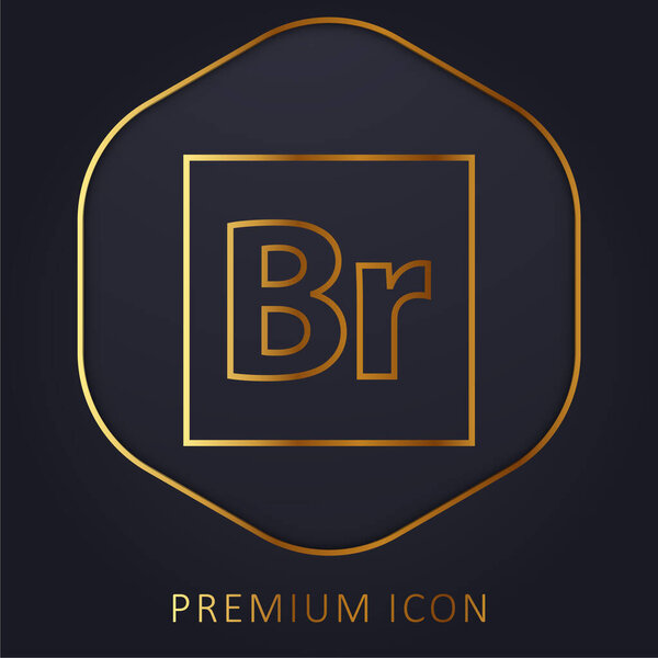 Adobe Bridge golden line premium logo or icon