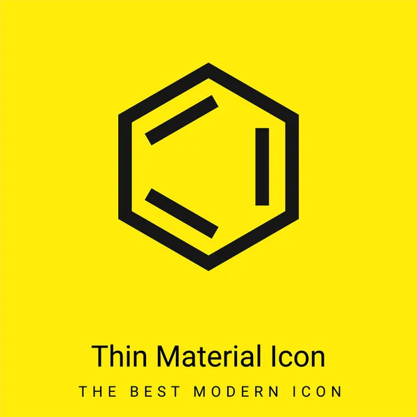 Benzène Minimal Icône Matériau Jaune Vif — Image vectorielle