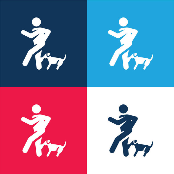 Укусить синий и красный четыре цвета минимальный набор значков