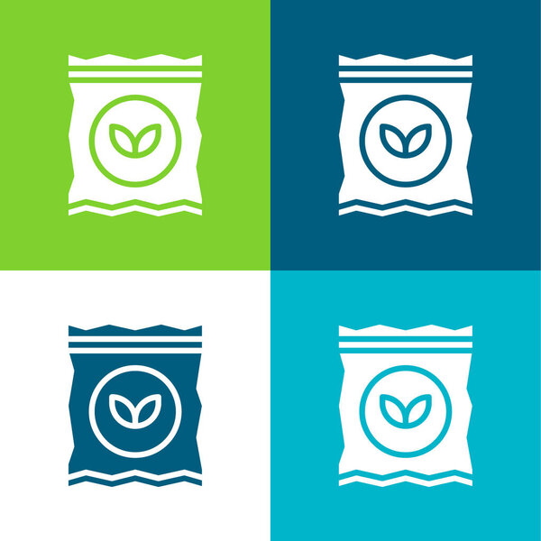 Пакет Плоский четырехцветный минимальный набор значков