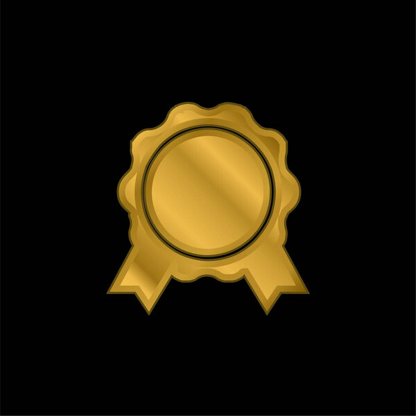 Award Badge gold plated metalic icon or logo vector
