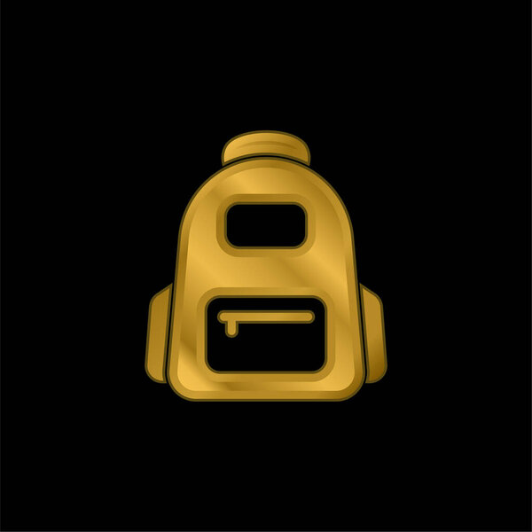 Bag gold plated metalic icon or logo vector