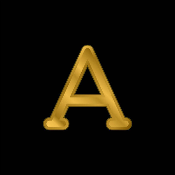 Золотой альфа-символ или вектор логотипа