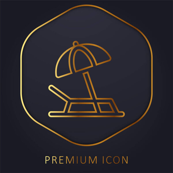 Beach golden line premium logo or icon
