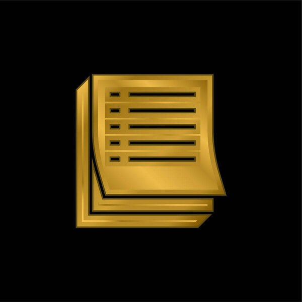 Agenda gold plated metalic icon or logo vector