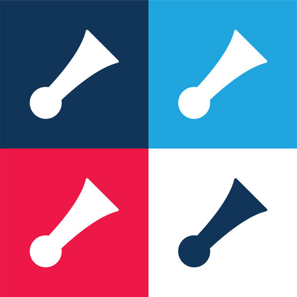 Bike Horn blue and red four color minimal icon set