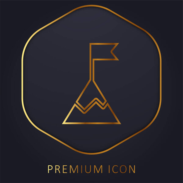 Achievement golden line premium logo or icon