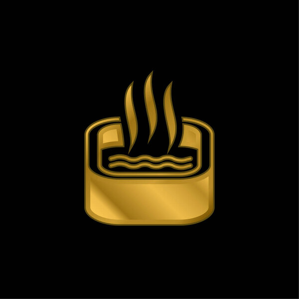 Bath Of Immersion gold plated metalic icon or logo vector