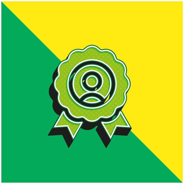Best Employee Green and yellow modern 3d vector icon logo
