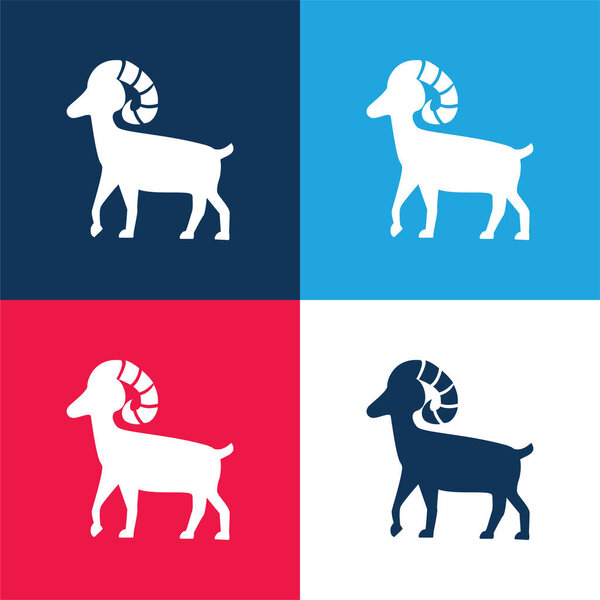 Aries blue and red four color minimal icon set