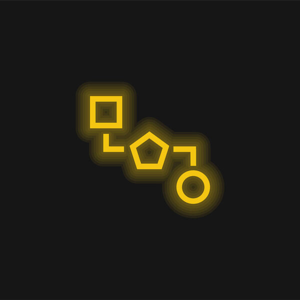 Блоки Схема из трех осколков желтого перчаточного неонового значка