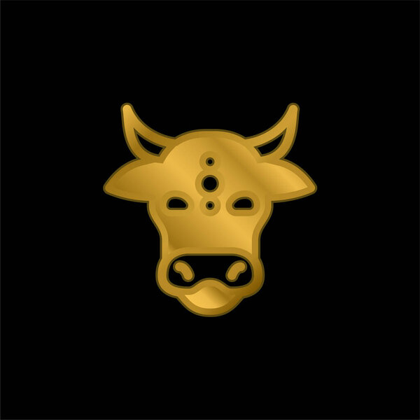Animal gold plated metalic icon or logo vector