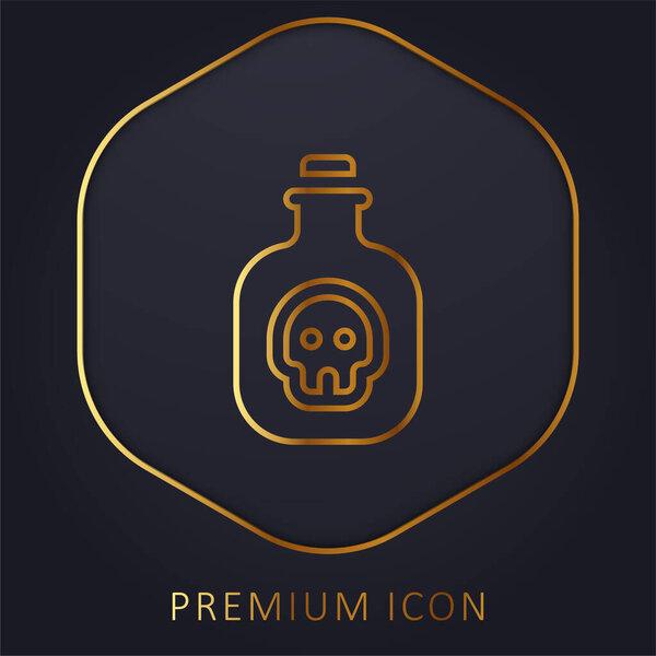 Bottle golden line premium logo or icon