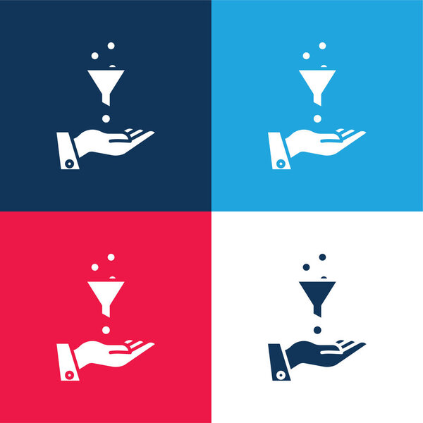 Ads blue and red four color minimal icon set