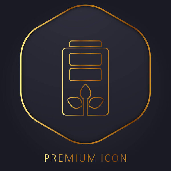 Battery golden line premium logo or icon