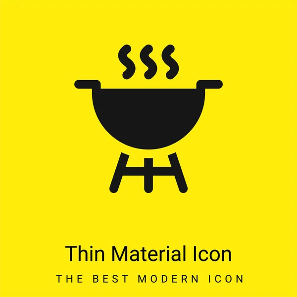 Barbecue Minimal Bright Yellow Material Icon — Stock Vector