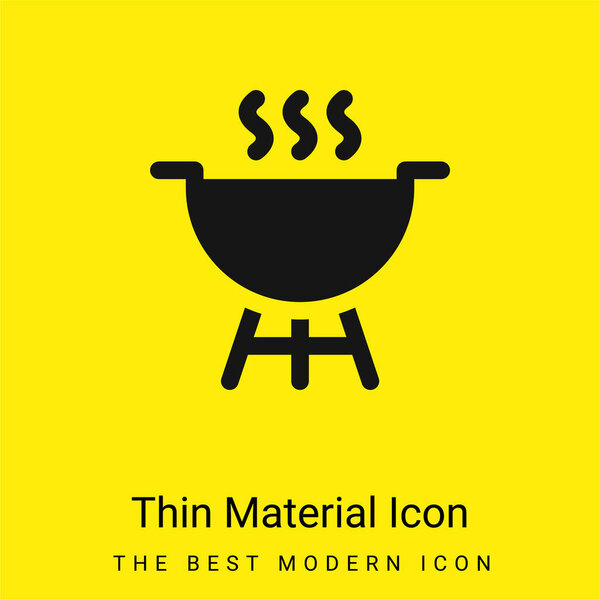 Barbecue minimal bright yellow material icon