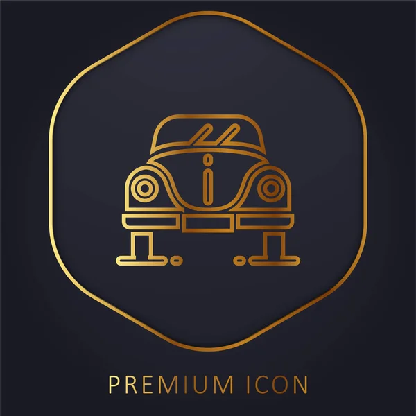 stock vector Beetle golden line premium logo or icon