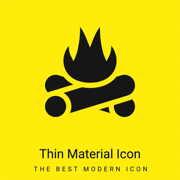 Minimalna Jasnożółta Ikona Materiału Bonfire — Wektor stockowy