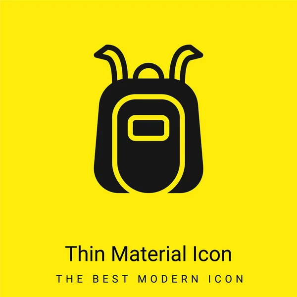 Mochila Mínima Icono Material Amarillo Brillante — Vector de stock