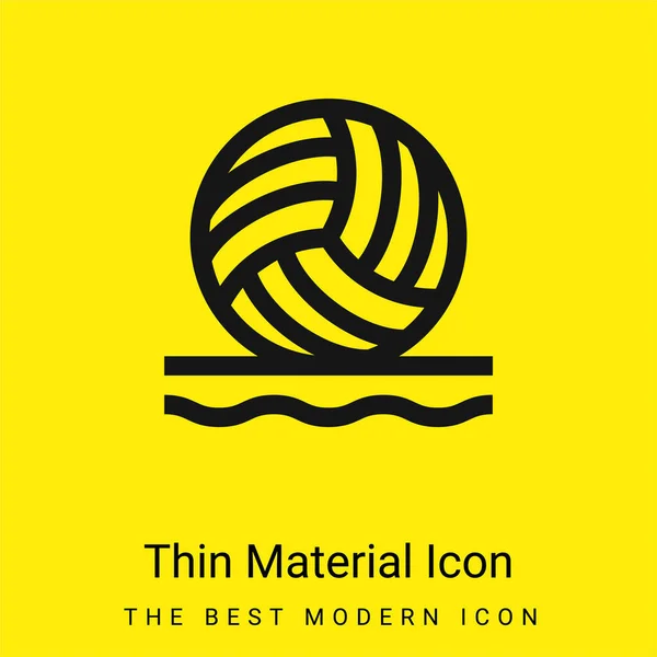 Beach Volleyball Minimal Bright Yellow Material Icon — Stock Vector