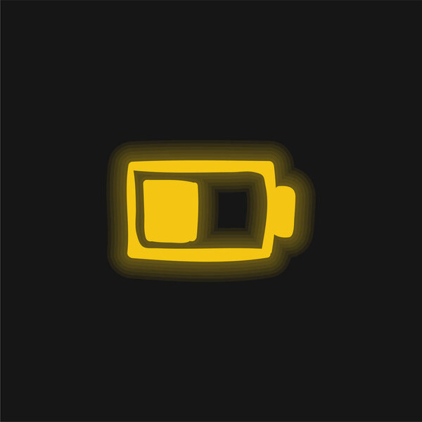 Желтый светящийся значок батареи