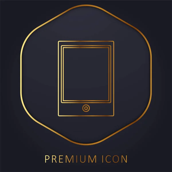 Big Ipad Goldene Linie Premium Logo Oder Symbol — Stockvektor