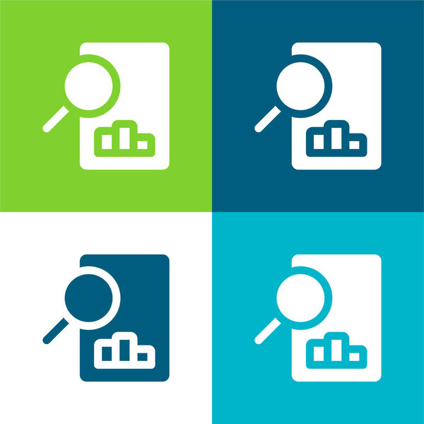 Анализ Плоский четырехцветный минимальный набор значков