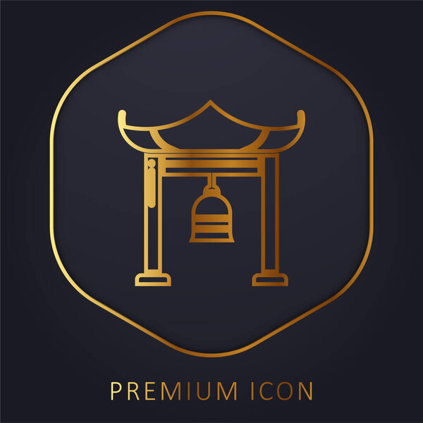 Bell golden line premium logo or icon
