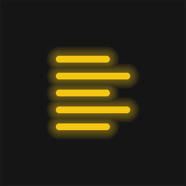 Выровнять жёлтый светящийся неоновый значок