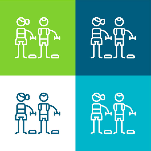 Bodypump Flat четыре цвета минимальный набор значков