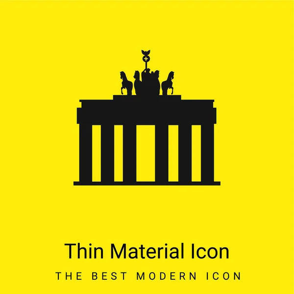 Brama Brandenburska Minimalna Jasnożółta Ikona Materiału — Wektor stockowy
