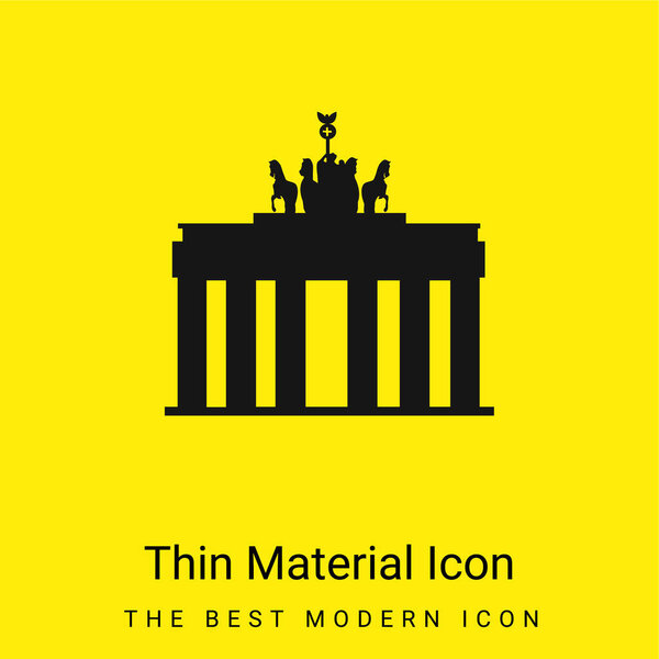 Brandenburg Gate minimal bright yellow material icon