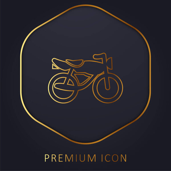 Black Motorbike golden line premium logo or icon