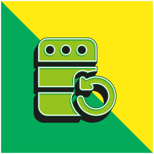 Зеленый и желтый современный трехмерный векторный логотип