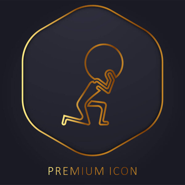 Atlas golden line premium logo or icon