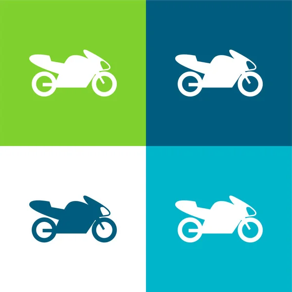 Bike Motor Ios Interface Symbol Flat Four Color Minimal Icon — Stock Vector