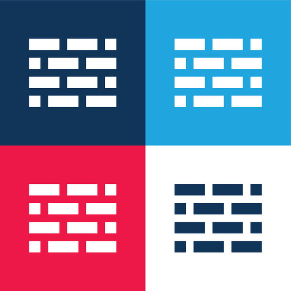 Brickwall синий и красный четыре цвета минимальный набор значков