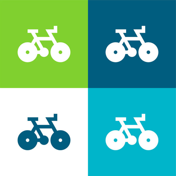 Bicycle Flat four color minimal icon set