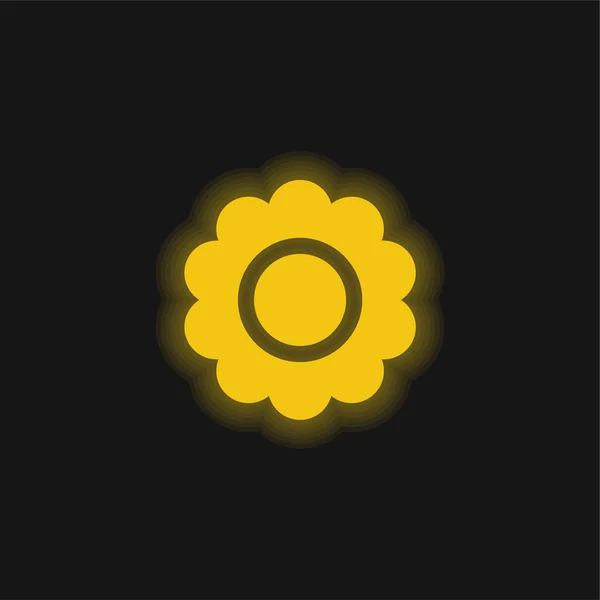 Bloom Flower yellow glowing neon icon