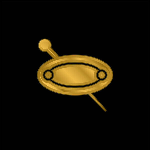 Большой шпилька позолоченный металлический значок или вектор логотипа