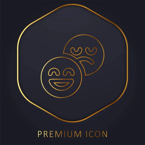 Ставлення Золота Лінія Логотип Або Значок Преміум Класу — стоковий вектор