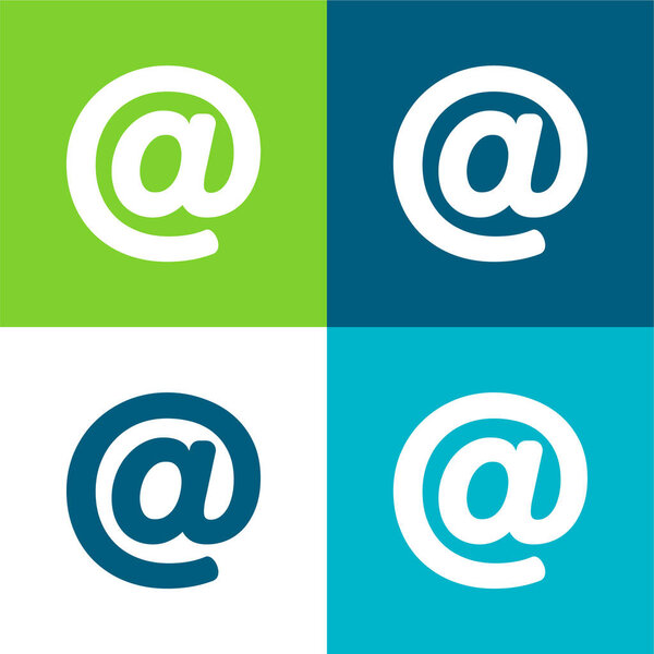 Arroba Знак плоский четыре цвета минимальный набор значков