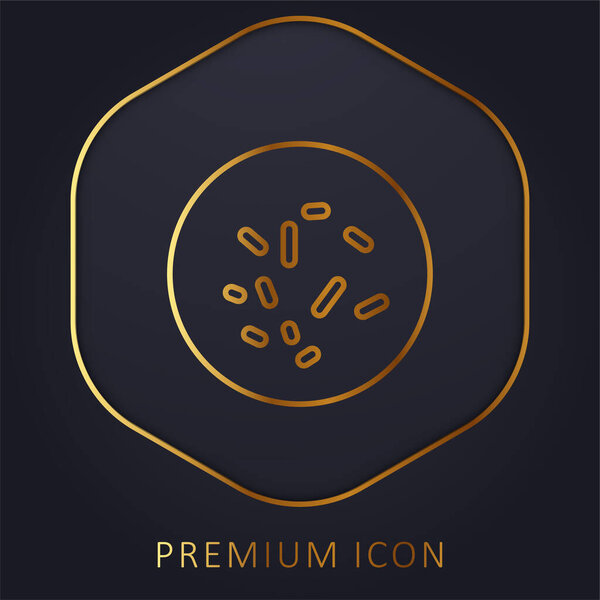 Bacterias View golden line premium logo or icon
