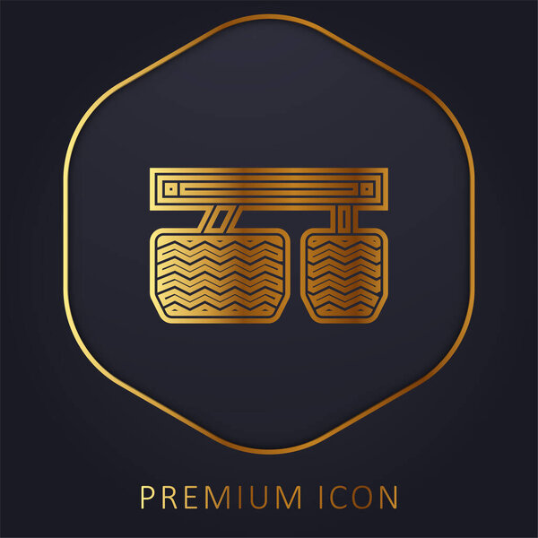 Accelerator golden line premium logo or icon